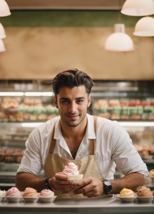 Man working in an Italian bakery